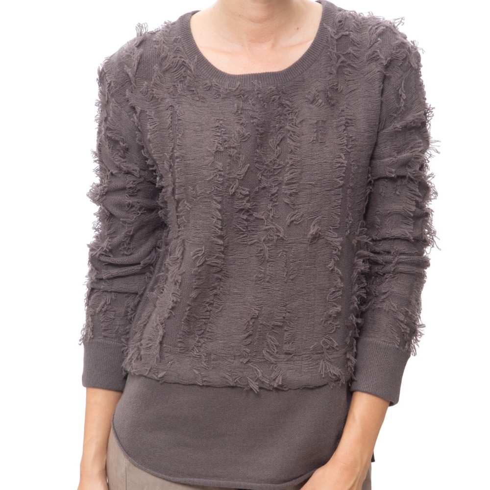 Inhabit Cashmere Blend Pullover Sweater in Smoke